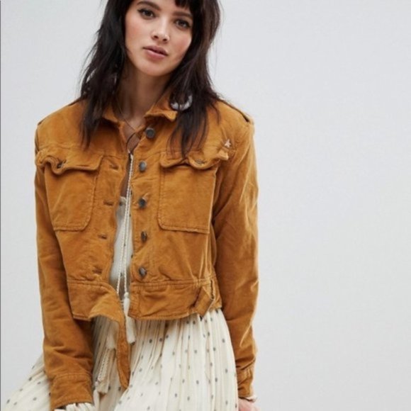 Free People Jackets & Blazers - NWT Free People Corduroy Bomber Jacket in Mustard.